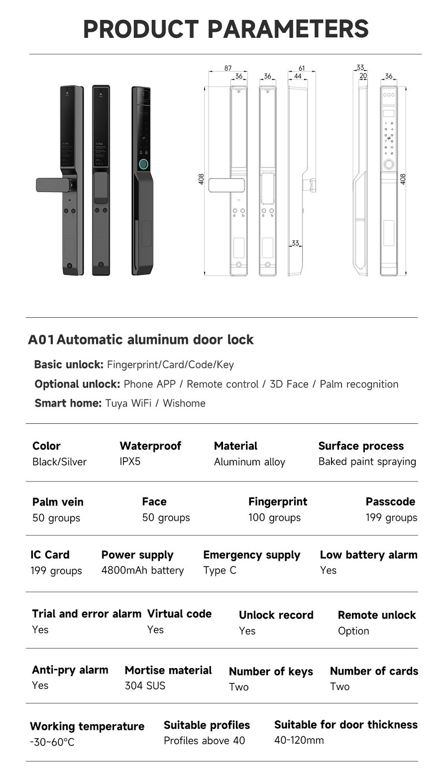 Glass Door Smart Lock factory China