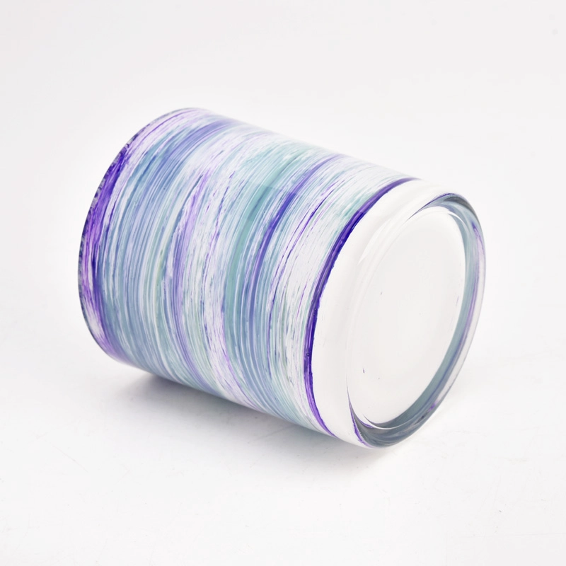 Unique custom glass candle holders cylinder 8oz 9oz 10oz candle jars