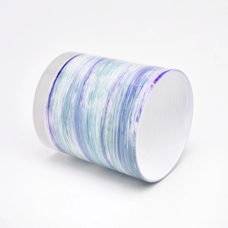 Unique custom glass candle holders cylinder 8oz 9oz 10oz candle jars
