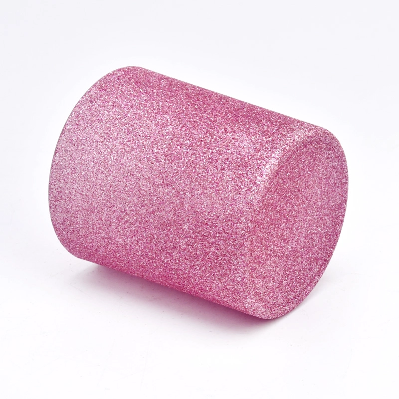 luxury pink glass vessel for candles 8 oz