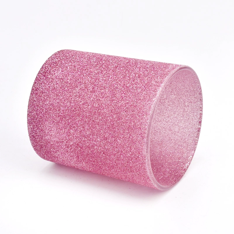 luxury pink glass vessel for candles 8 oz