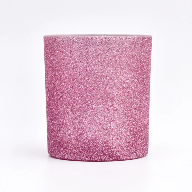 luxury pink glass vessel for candles 8 oz