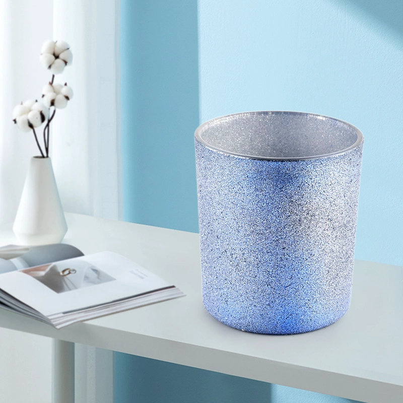 Luxury Custom Frosted Purple Glass Container Empty Glass Candle Holder Luxury Custom Frosted Purple Glass Container Empty Glass Candle Holder
