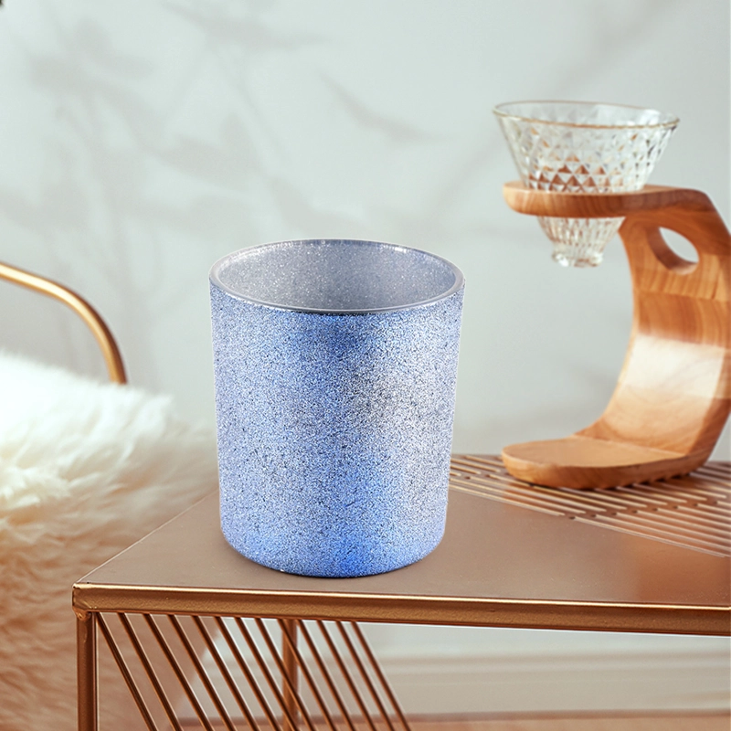 Luxury Custom Frosted Purple Glass Container Empty Glass Candle Holder Luxury Custom Frosted Purple Glass Container Empty Glass Candle Holder