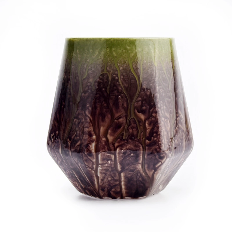 Custom decorative glass candle jars with colorful hand painting