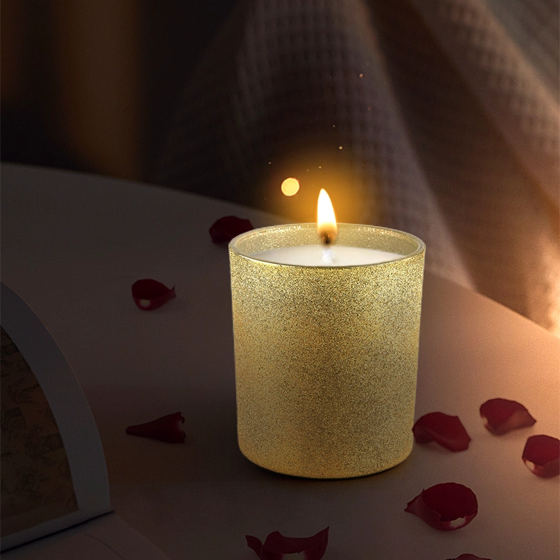 Wholesale Luxury yellow frosted empty glass candle jars Wholesale Luxury yellow frosted empty glass candle jars
