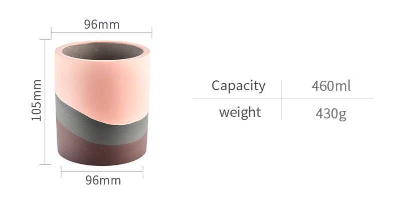 Nordic Minimalist Style Concrete Empty Candle Jars