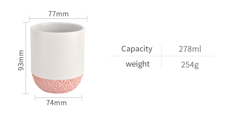 Custom pink bottom ceramic candle jars for home decor wedding Custom pink bottom ceramic candle jars for home decor wedding