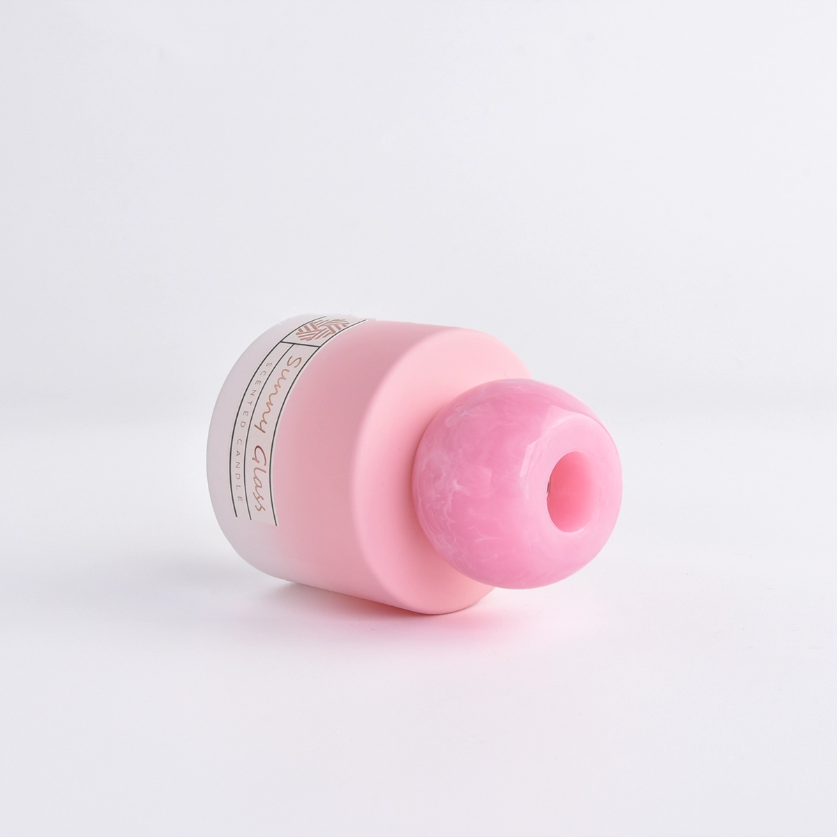 Gradual Change Pink Empty Glass Jars And Holders For Candles Diffuser Bottle