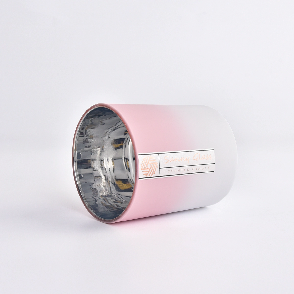 Gradual Change Pink Empty Glass Jars And Holders For Candles Diffuser Bottle