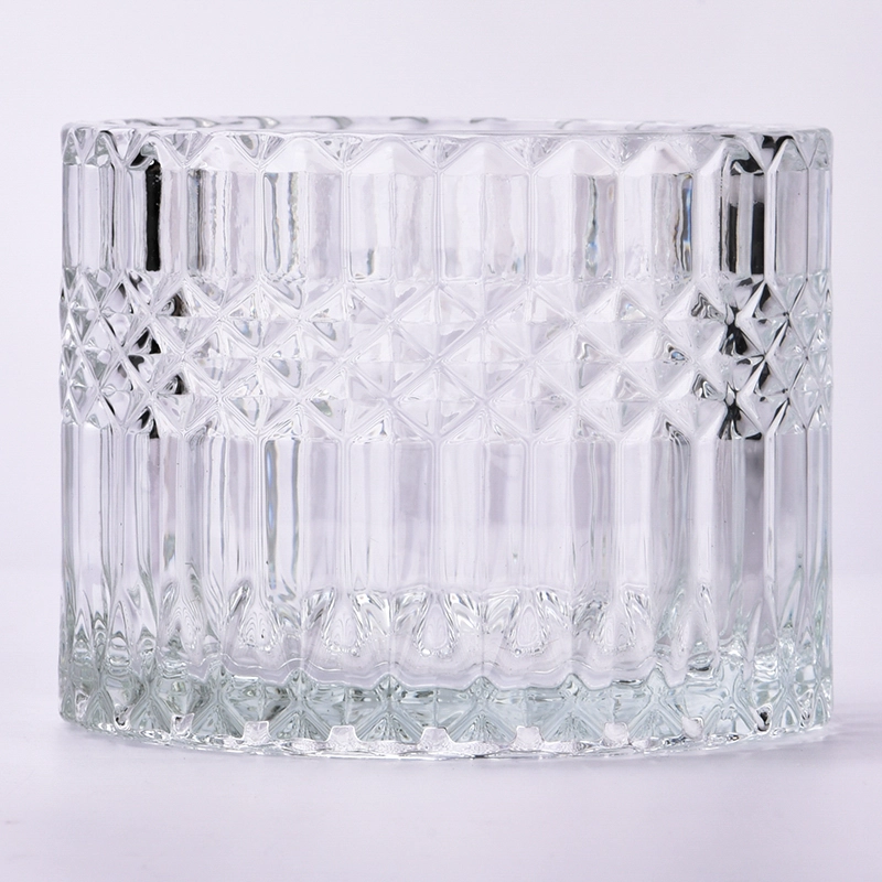 Luxury Diamond 14oz glass candle jars with cut GEO design Luxury Diamond 14oz glass candle jars with cut GEO design