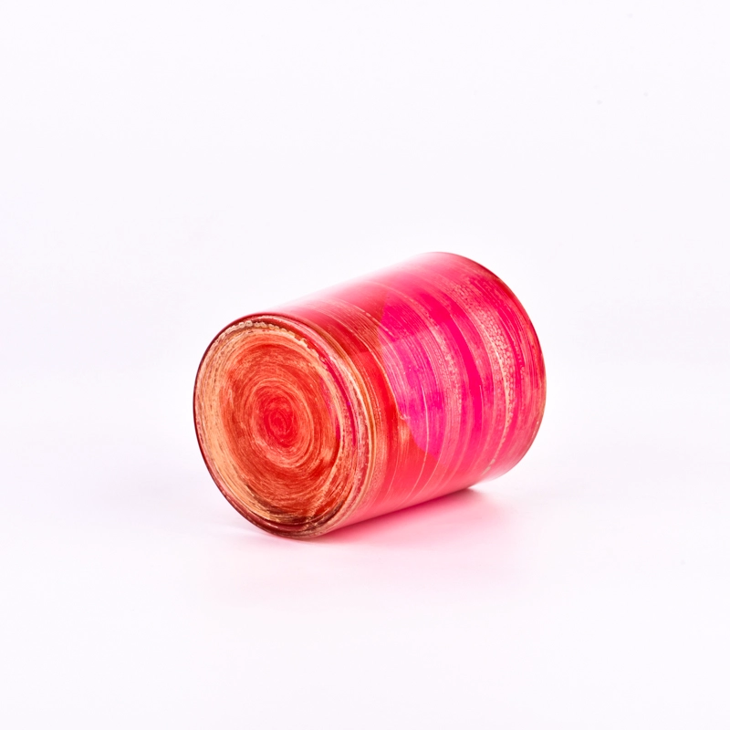 Custom colorful decorative glass candle jars for 10oz candle filling Custom colorful decorative glass candle jars for 10oz candle filling