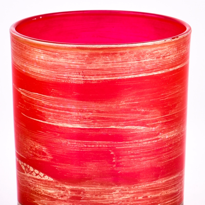 Custom colorful decorative glass candle jars for 10oz candle filling