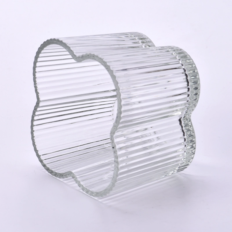 Luxury flower shape crystal glass candle holders