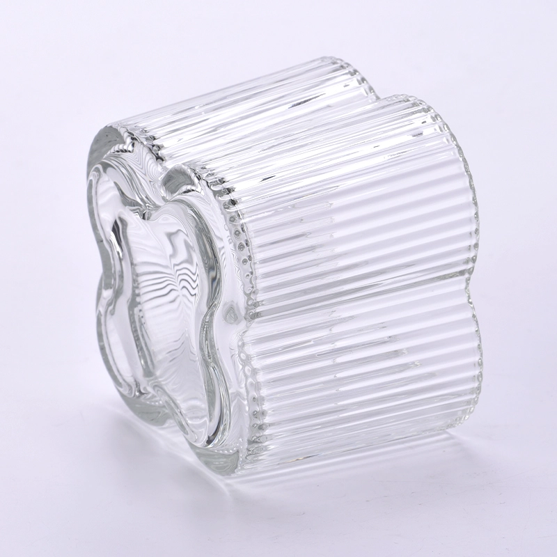 Luxury flower shape crystal glass candle holders