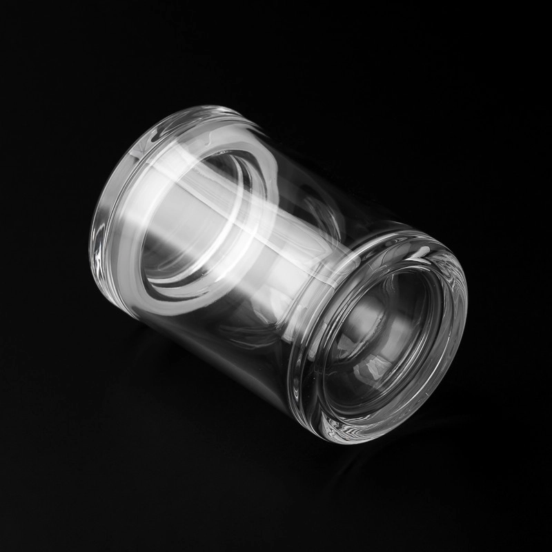 cylinder glass candle holders with glass lids for 9oz wax for home fragrance