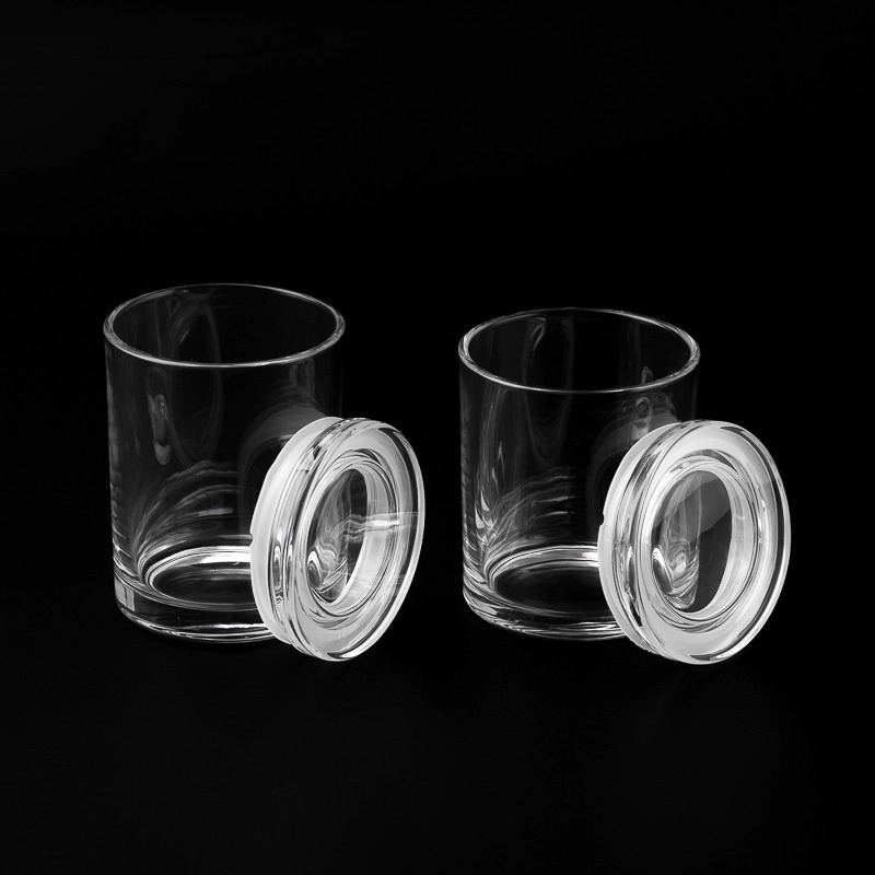 glass candle jars with glass lids for 8oz wax for home decor