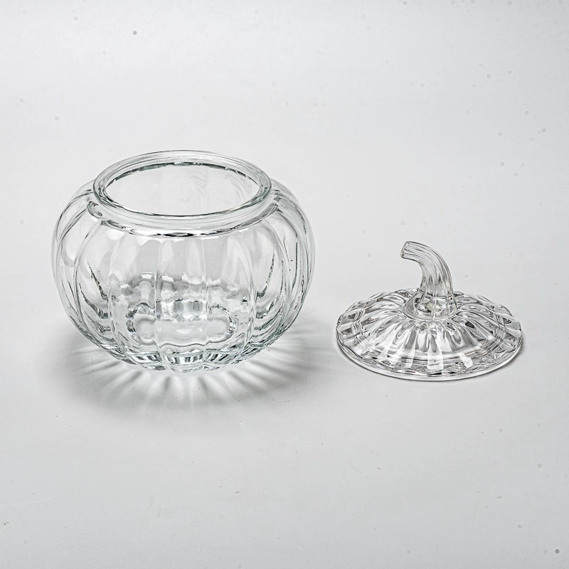 Glass Pumpkin Glass Jars with Lids for 25oz candle filling for Halloween