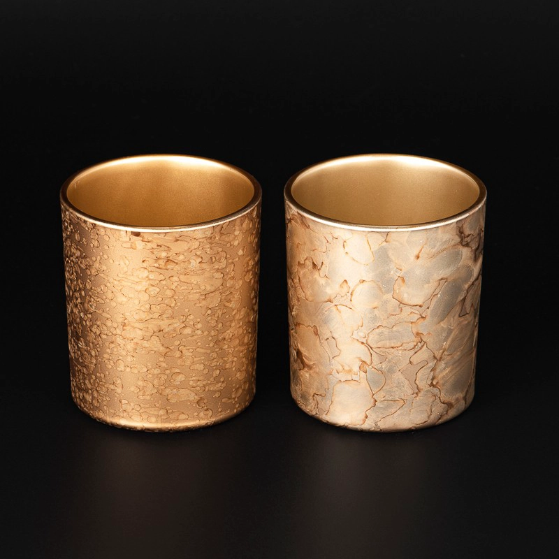 cylinder glass candle jars with flat bottom with cloudy finish for 8oz candle filling
