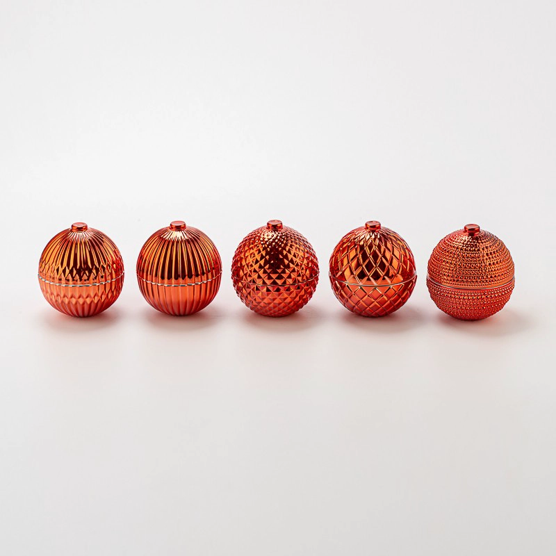 Luxury Glass Globe Ornaments Wholesaler with Rose Gold Electroplating for 100ml wax filling