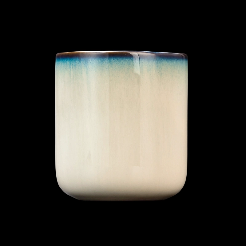 12oz Ceramic Candle Vessels with color changing glazed for home decoration