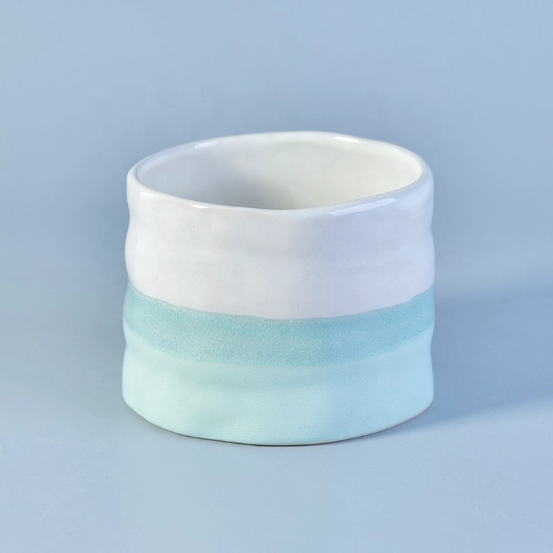 Customized color glaze ceramic tealight candle vessel candle containers home decorative use