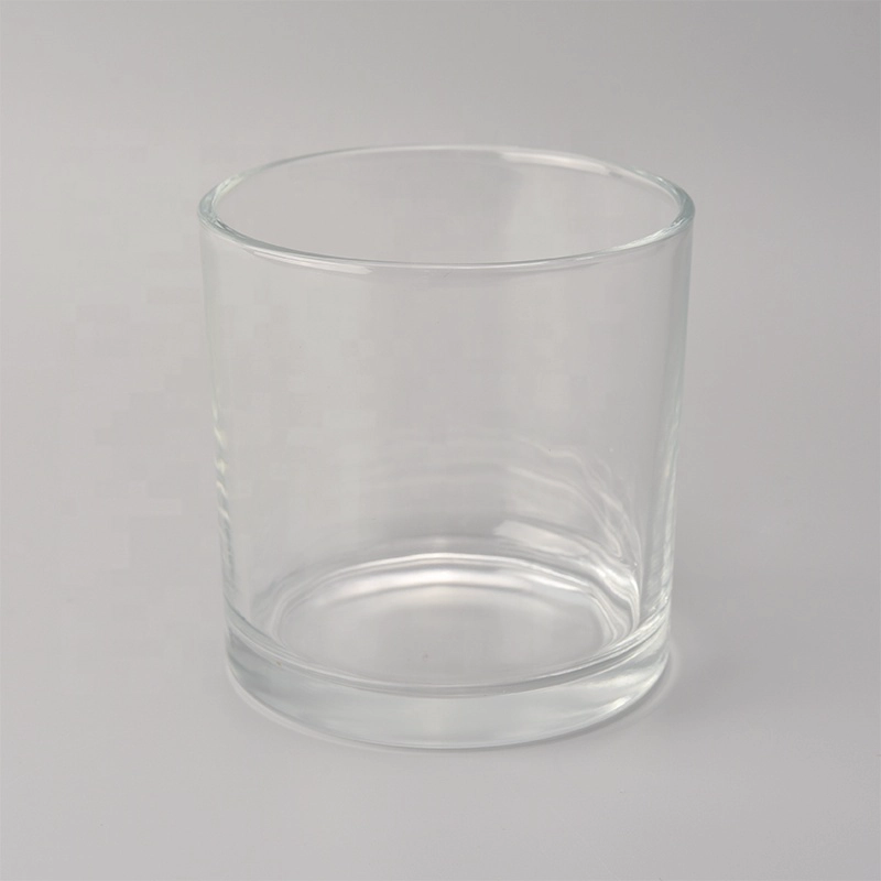 large clear candle vessel, transparent round candle holder