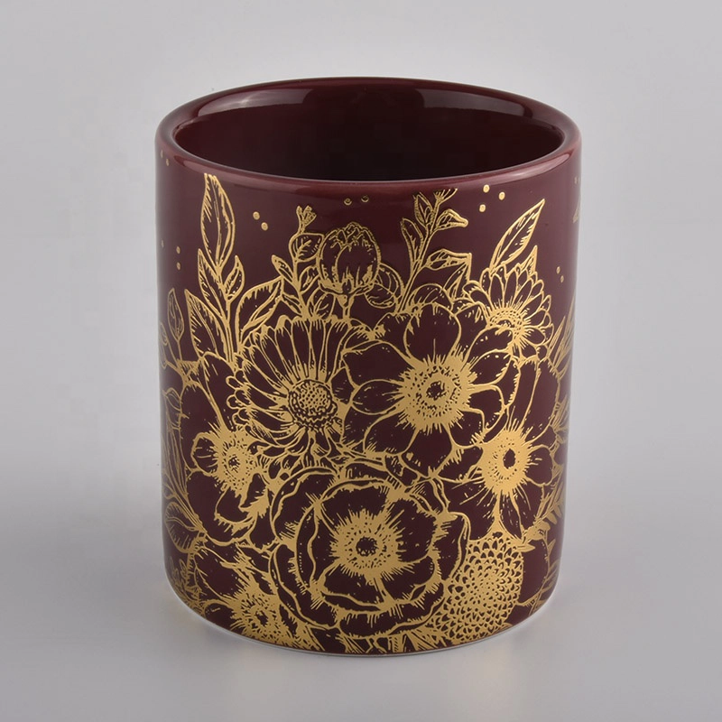 fancy ceramic candle jars with various colors glazing
