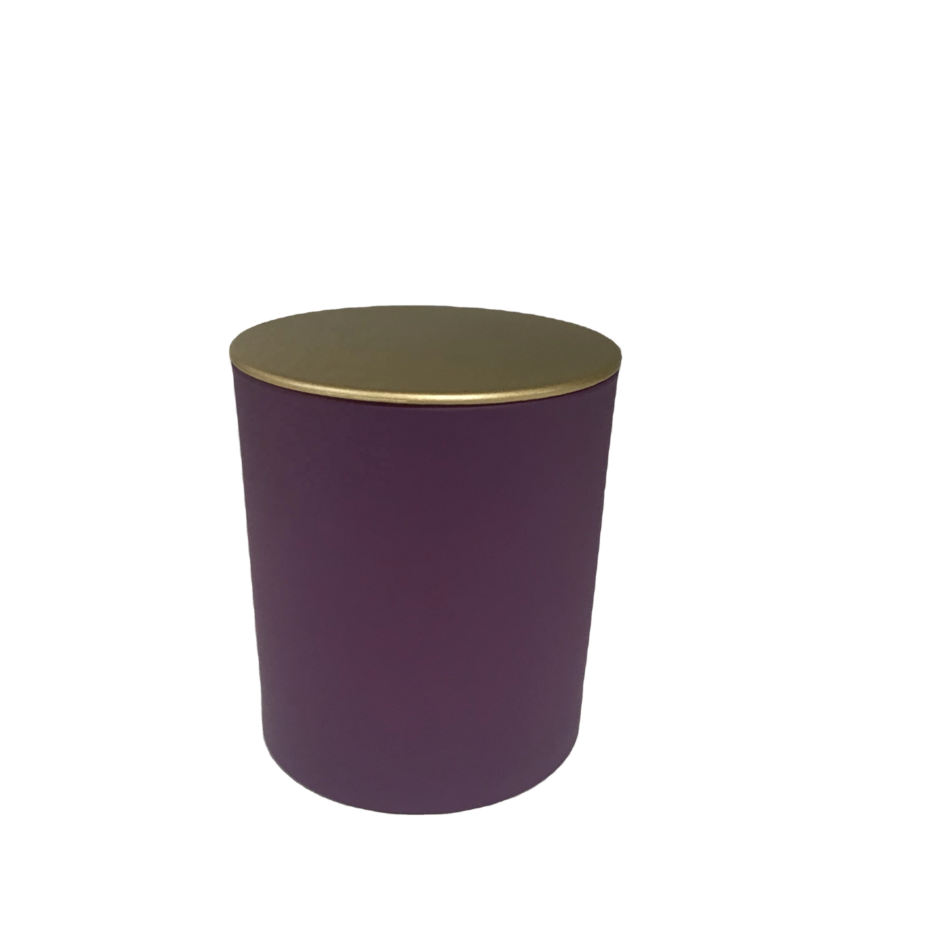 matte colored 8oz glass candle jars with gold lid