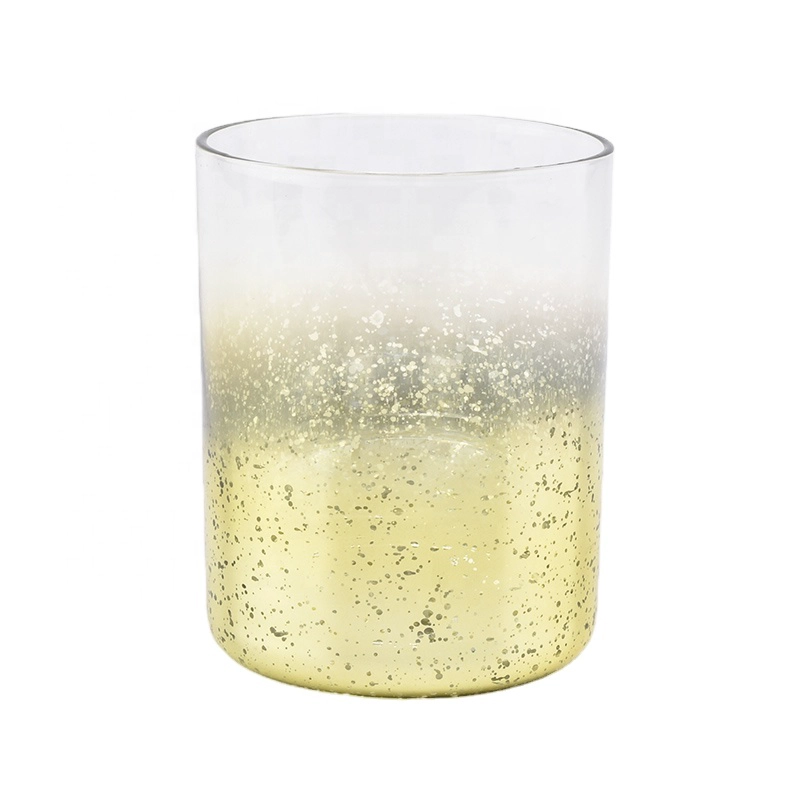 gold decorative glass candle holders for 10oz of candle filling