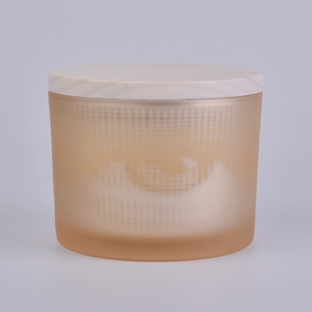 unique glass candle container with wood lid, decorative glass vessel for candle making