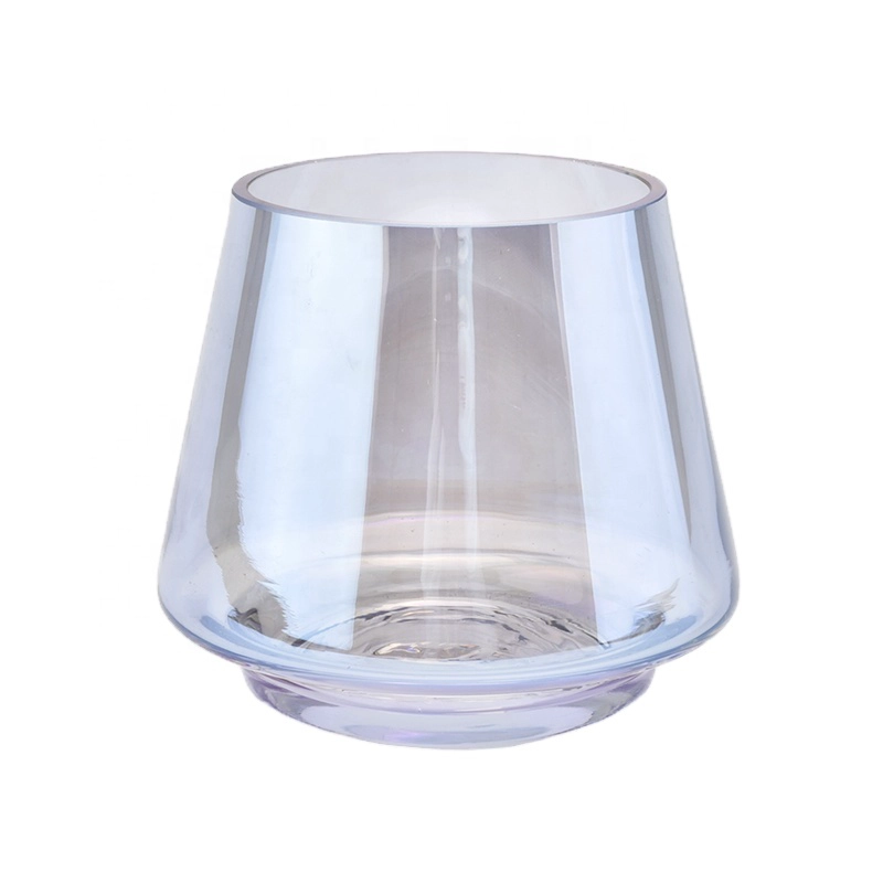 purple glossy electroplating glass candle holders