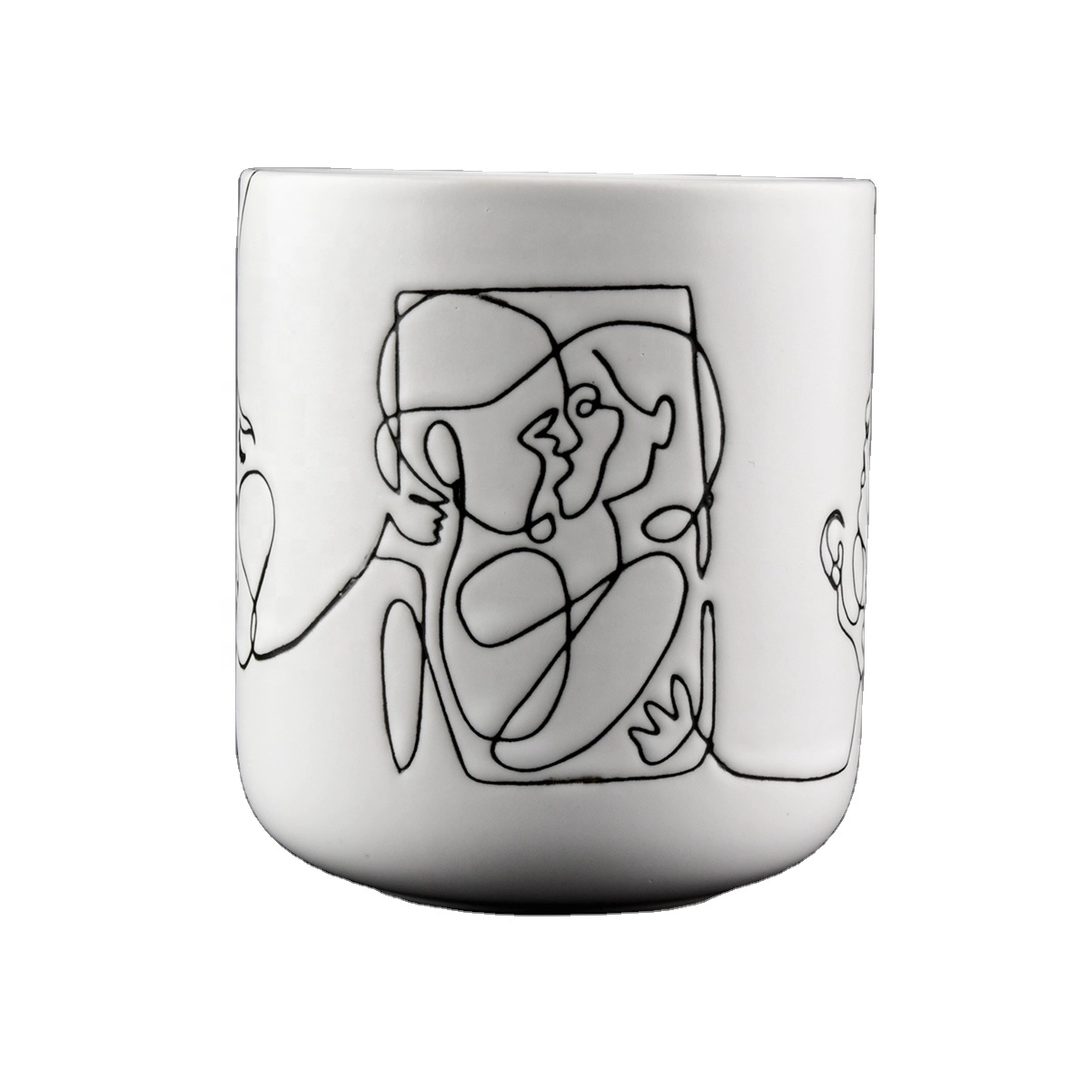 10oz matte white ceramic candle jars for candle porcelain candle jar
