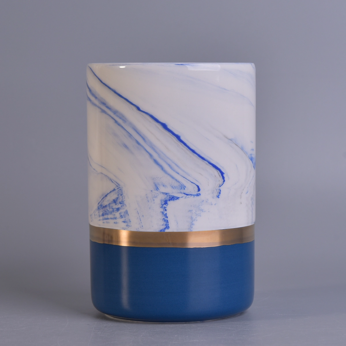 Decorative candle container ceramic, marbling ceramic candle holder