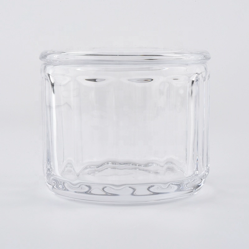 8oz crystal glass candle jars with lids