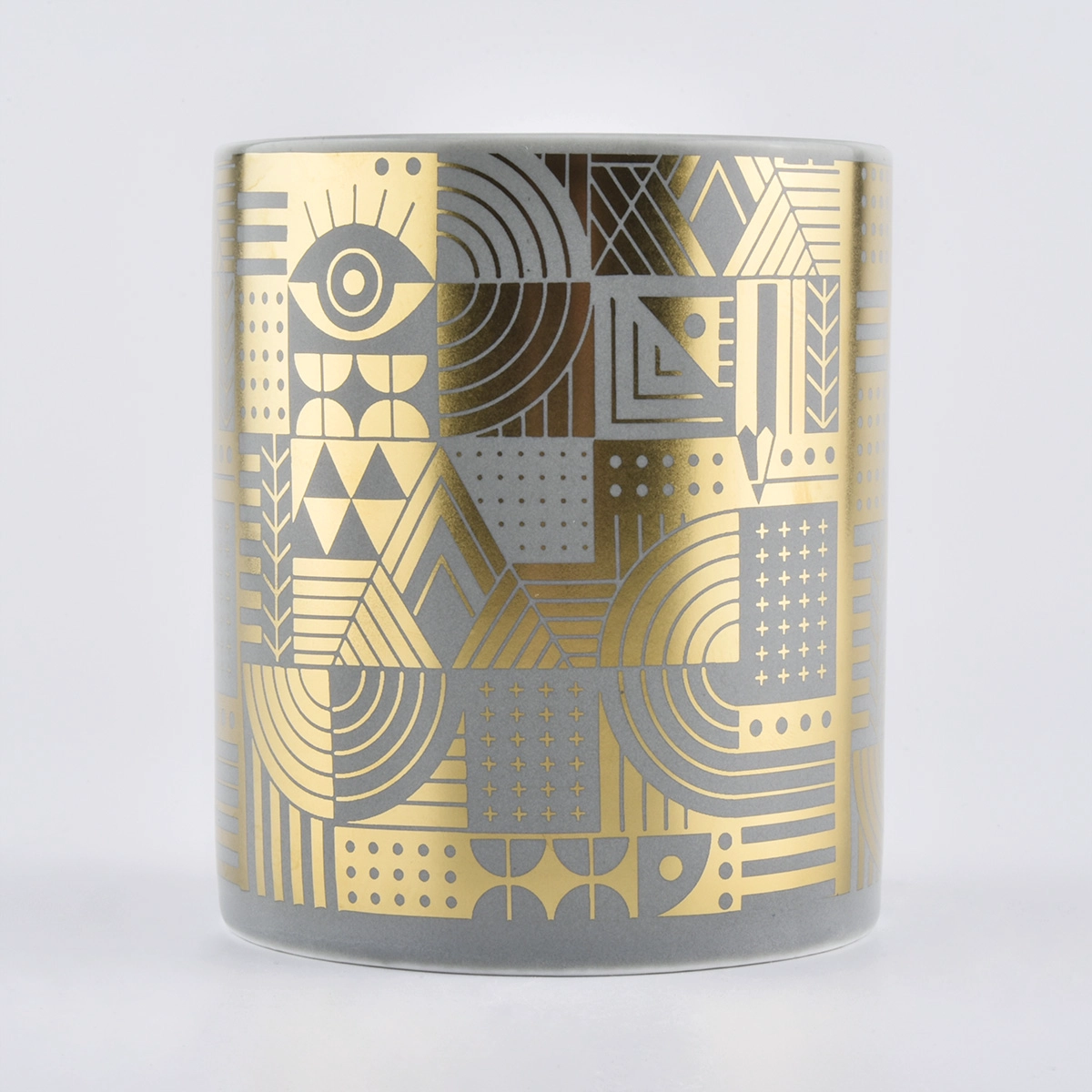 Decorative ceramic candle jars with various glazing