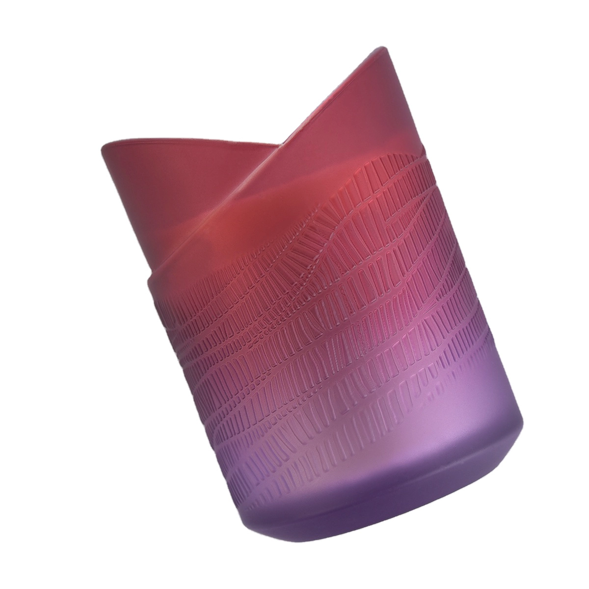 Colorful glass candle holder, unique glass vessel for candle making