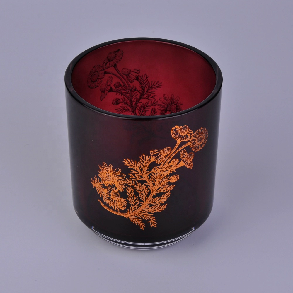 China Sunny embossed crystal Luxury glass candle holder jars manufacturer
