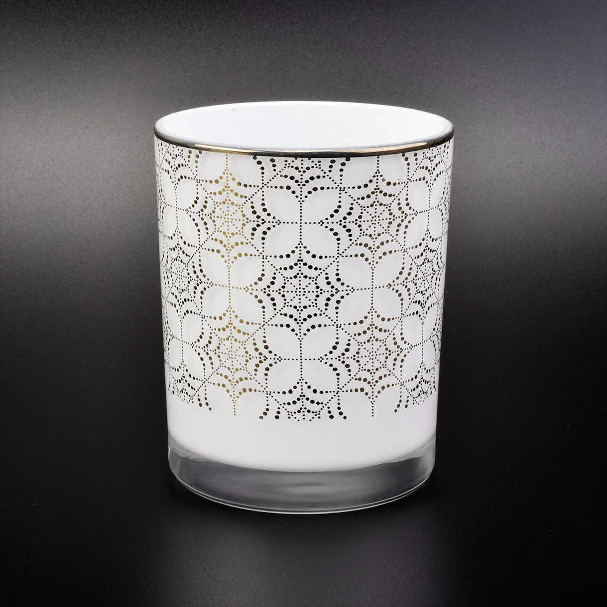 Glass jars container candle jar, white glass candle holder for home decor