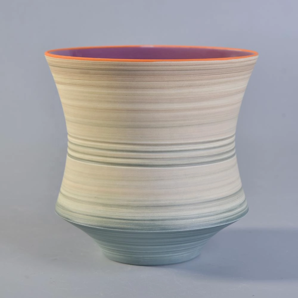 Sunny new design Gradient ceramic candle jars for home decor