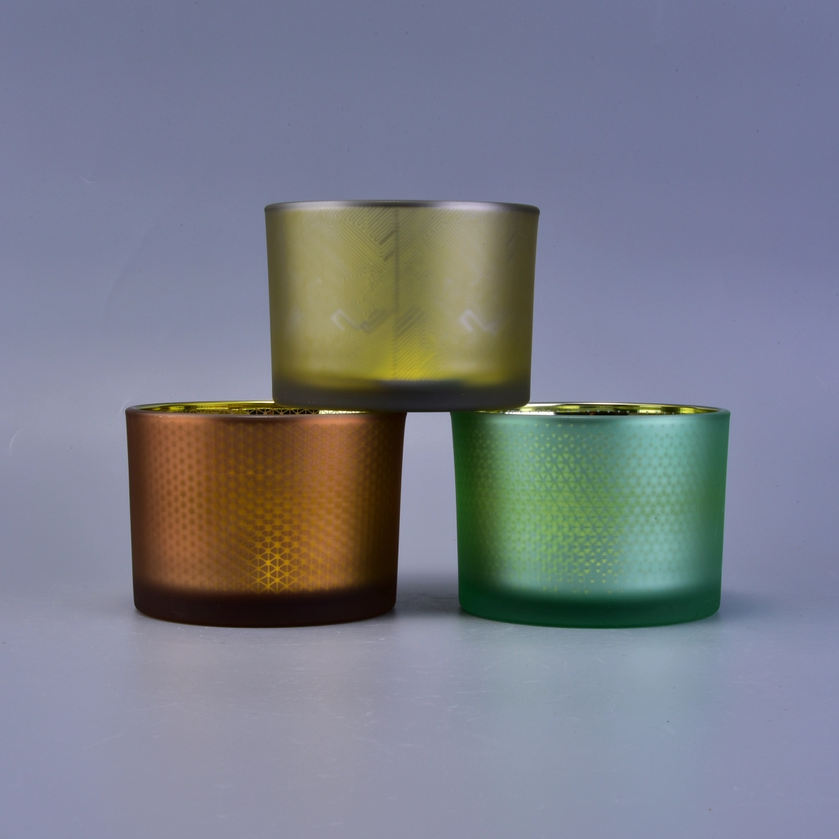 decorative frosted glass candle holders, custom glass candle vessels