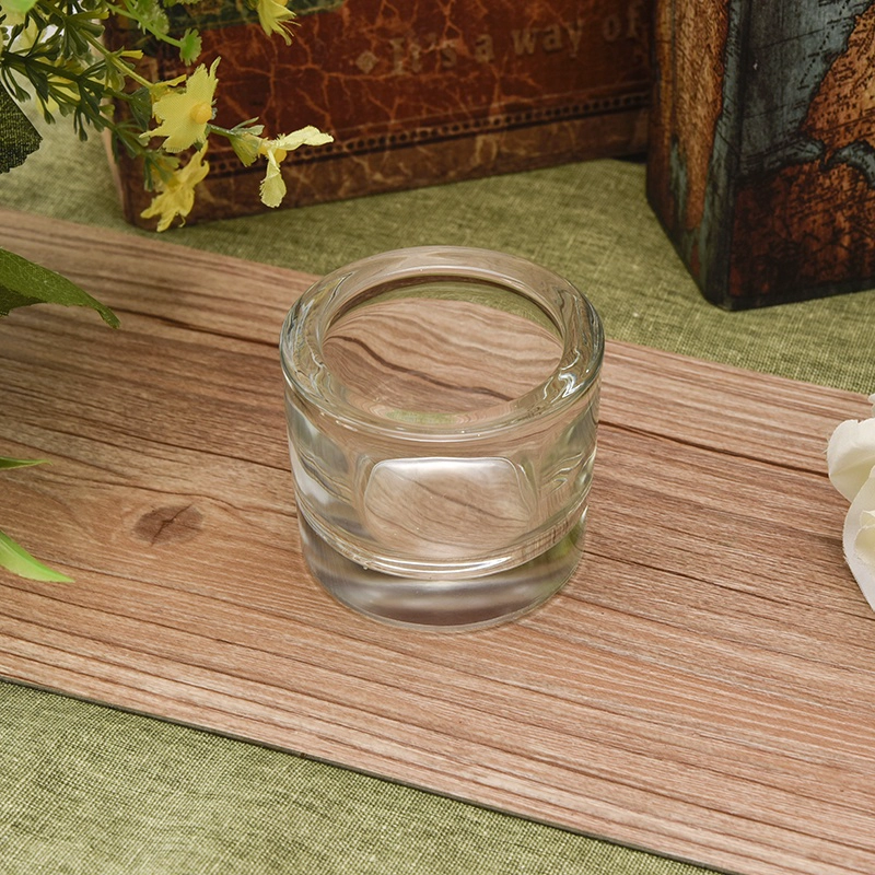 thick wall glass tealight holder, wedding candle holder