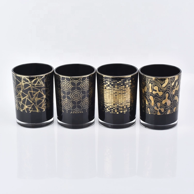8oz 10oz 12oz black sprayed glass candle jars