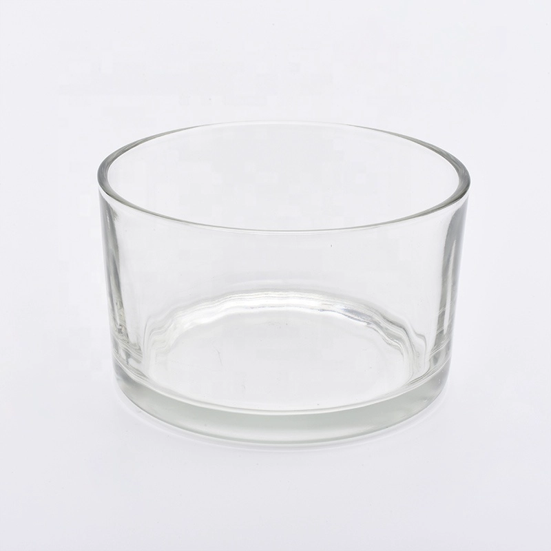 16oz Short Wide Clear Glass Candle Holders Home Decor Wholesales