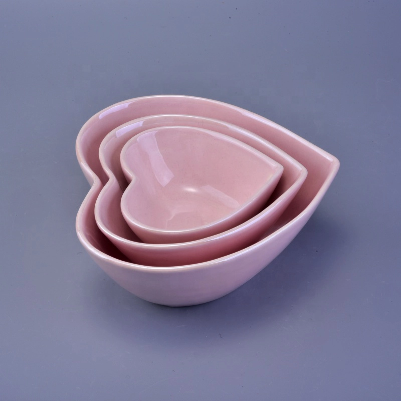 heart design ceramic candle holders with colorful glazed