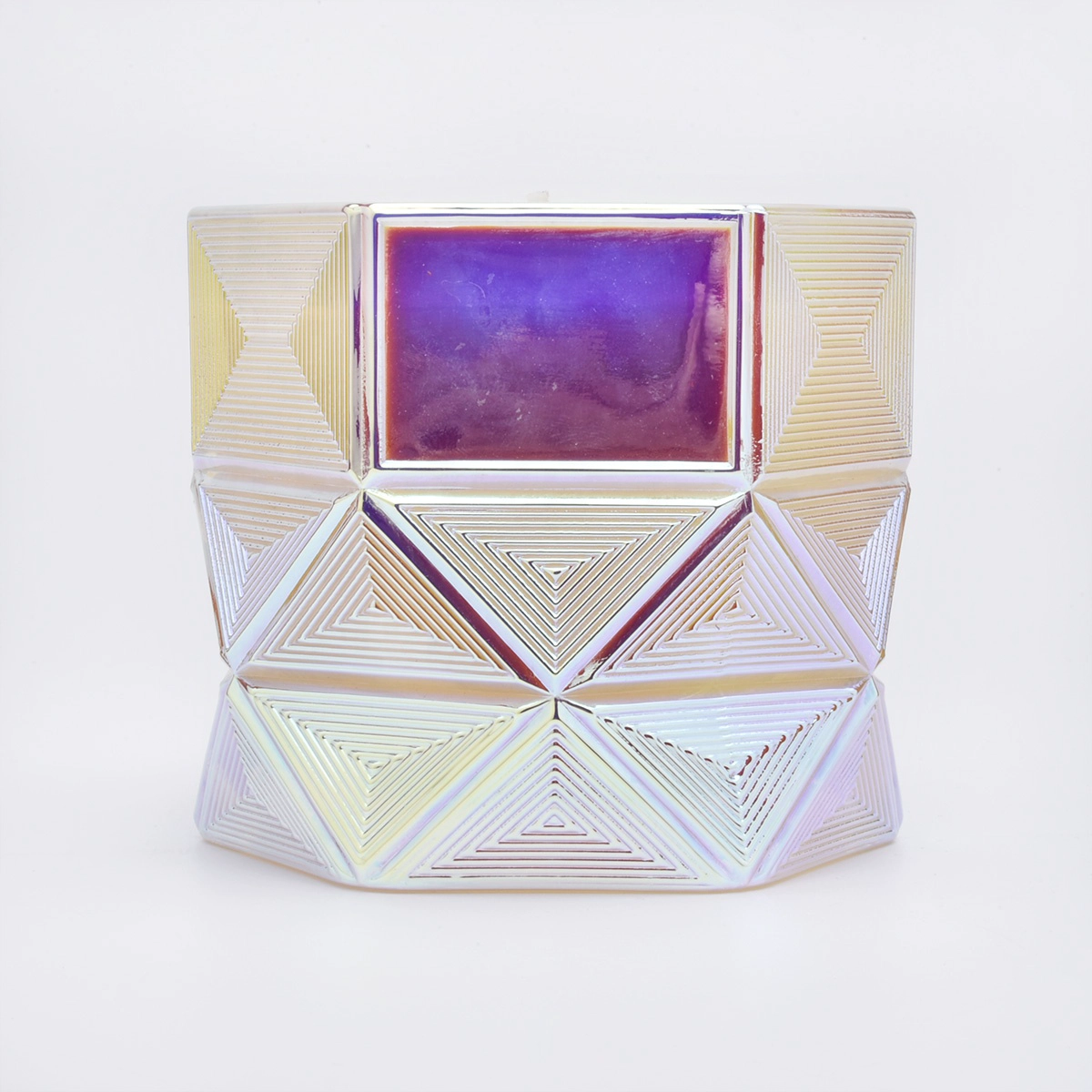 Supplier luxury Hexagon color tealight Glass candle holders