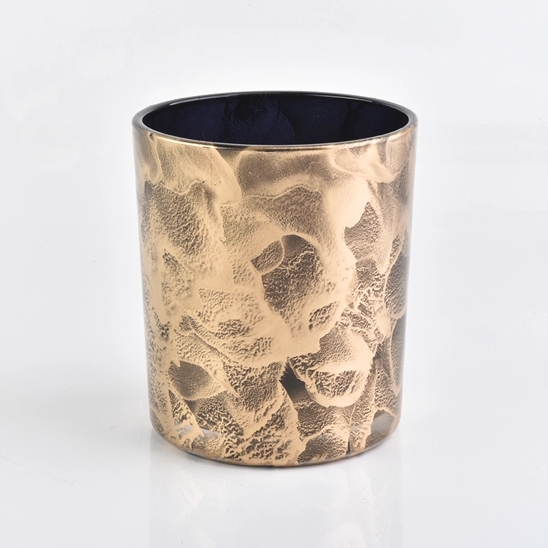 gold cloud surface candle container, unique glass candle jar for home decor