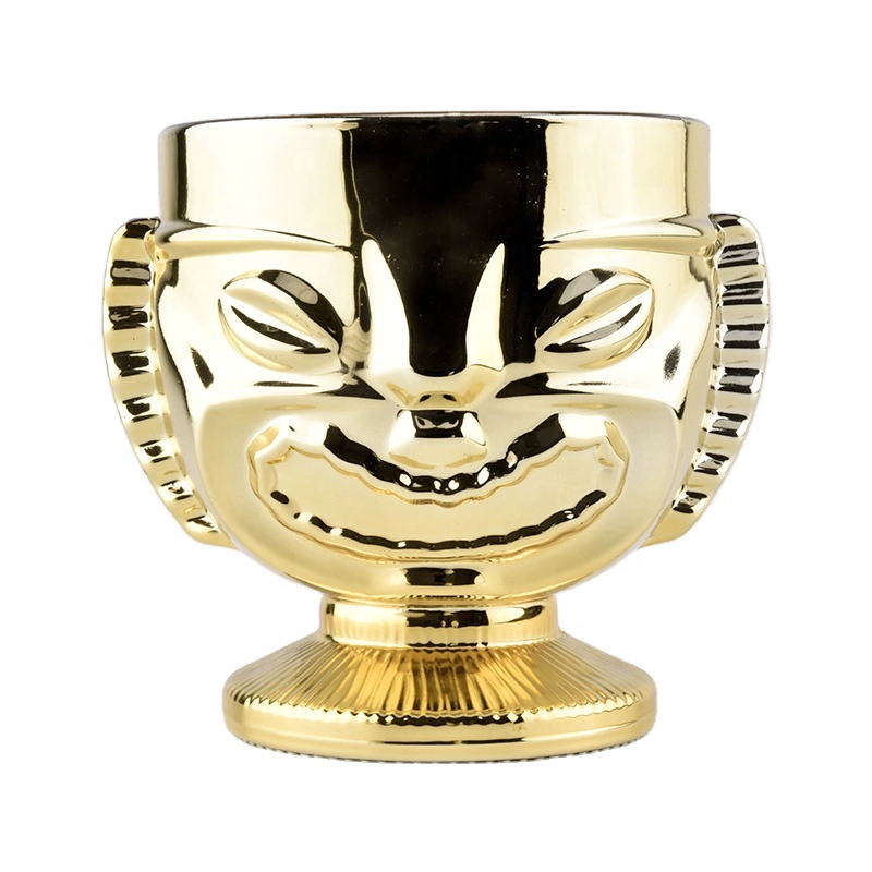 trophy shaped gold glass candle jars