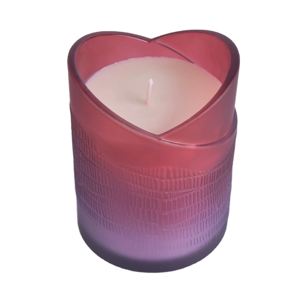 Sunny patent design romantic heart shape empty scented glass candle jars