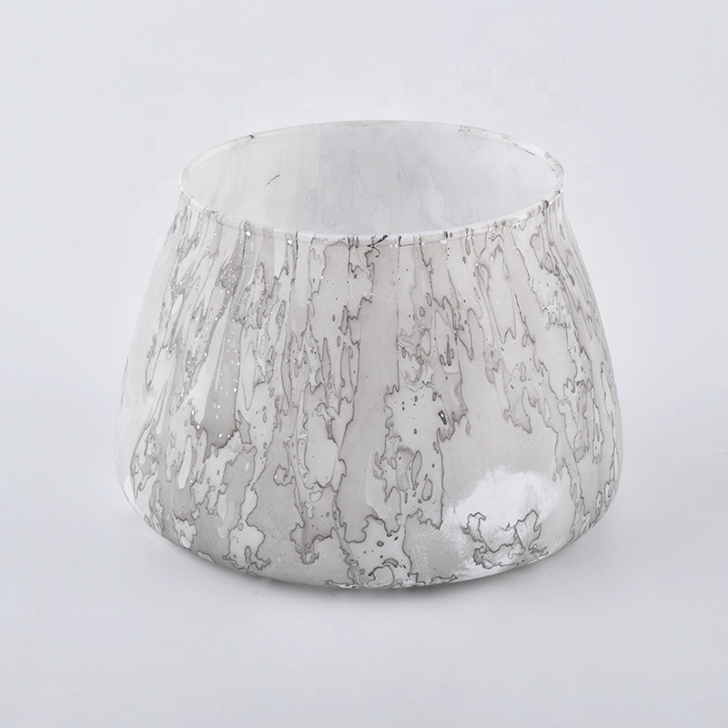11oz marbled frosting glass candle jars